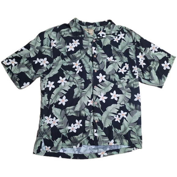 Jamaica Jaxx Other - Jamaica Jaxx Silk Hawaiian Tropical Aloha Shirt Men's Size Large Green Button Up